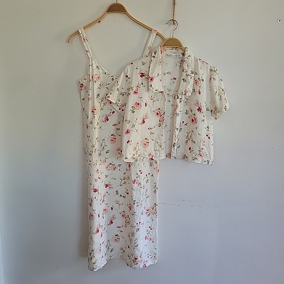 Cut Loose Dress Top Small Floral Linen Boho Coastal Cottagecore Feminine Summer - Picture 5 of 12